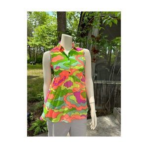 Nanette Lepore Neon Sheer Hi-low Tunic Keyhole Sz S NWOT Barbiecore